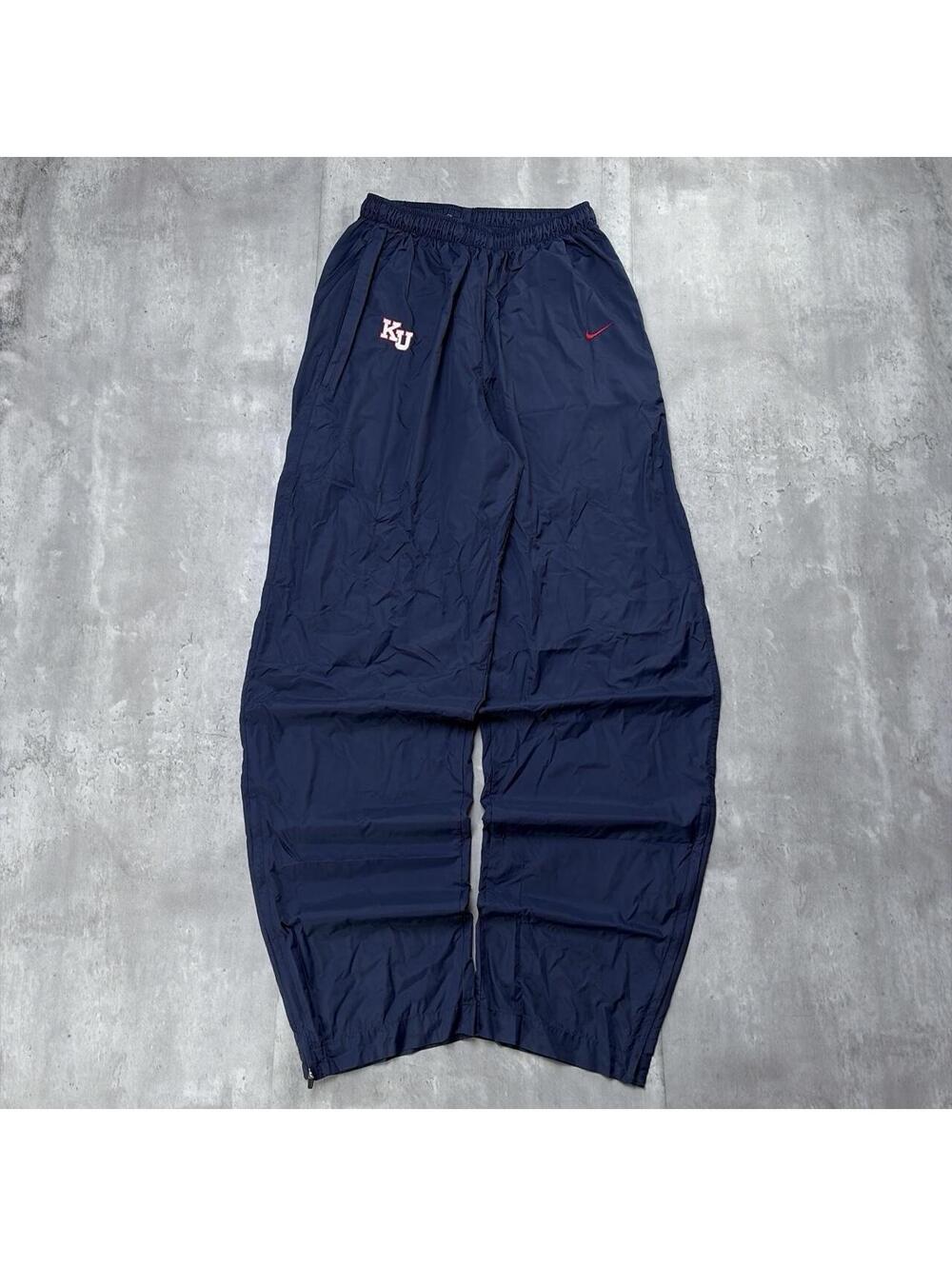 Y2K Navy Nike Team University Of Kansas Swoosh Skater Track Pants